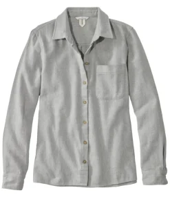 Flash Sale L.L.Bean "Women's Signature Heritage Textured Flannel Shirt" LightGrayHeather