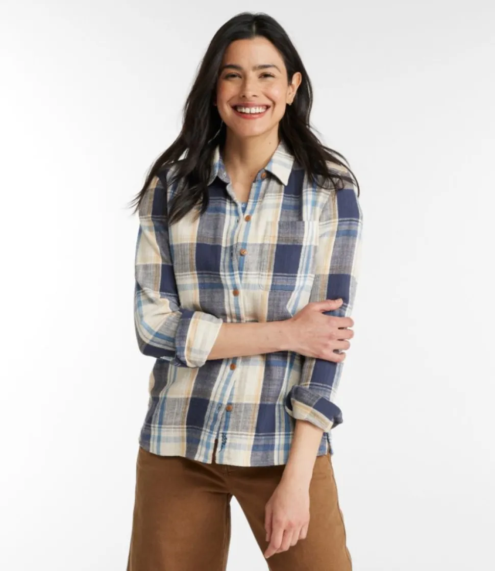 Outlet L.L.Bean "Women's Signature Heritage Textured Flannel Shirt, Plaid"