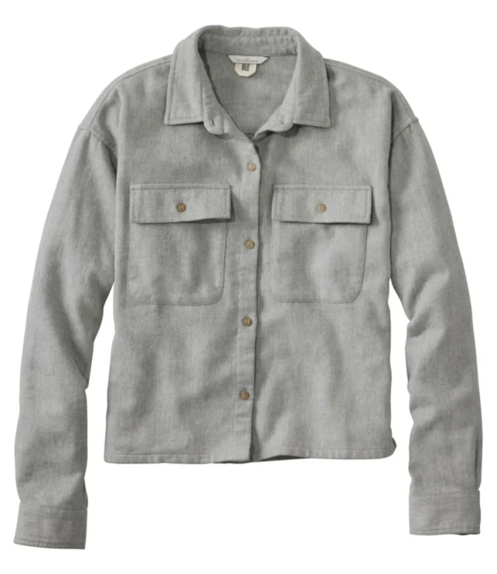 Store L.L.Bean "Women's Signature Heritage Textured Flannel Shirt, Cropped"