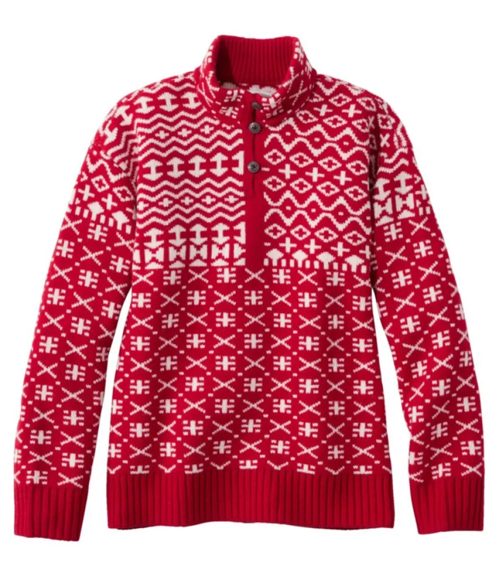 Hot L.L.Bean "Women's Signature Kingfield Merino Wool Sweater, Fair Isle"