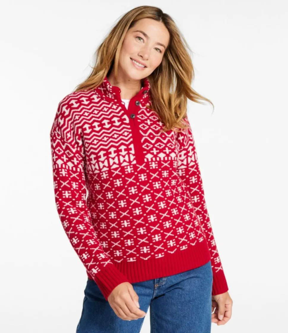 Hot L.L.Bean "Women's Signature Kingfield Merino Wool Sweater, Fair Isle"