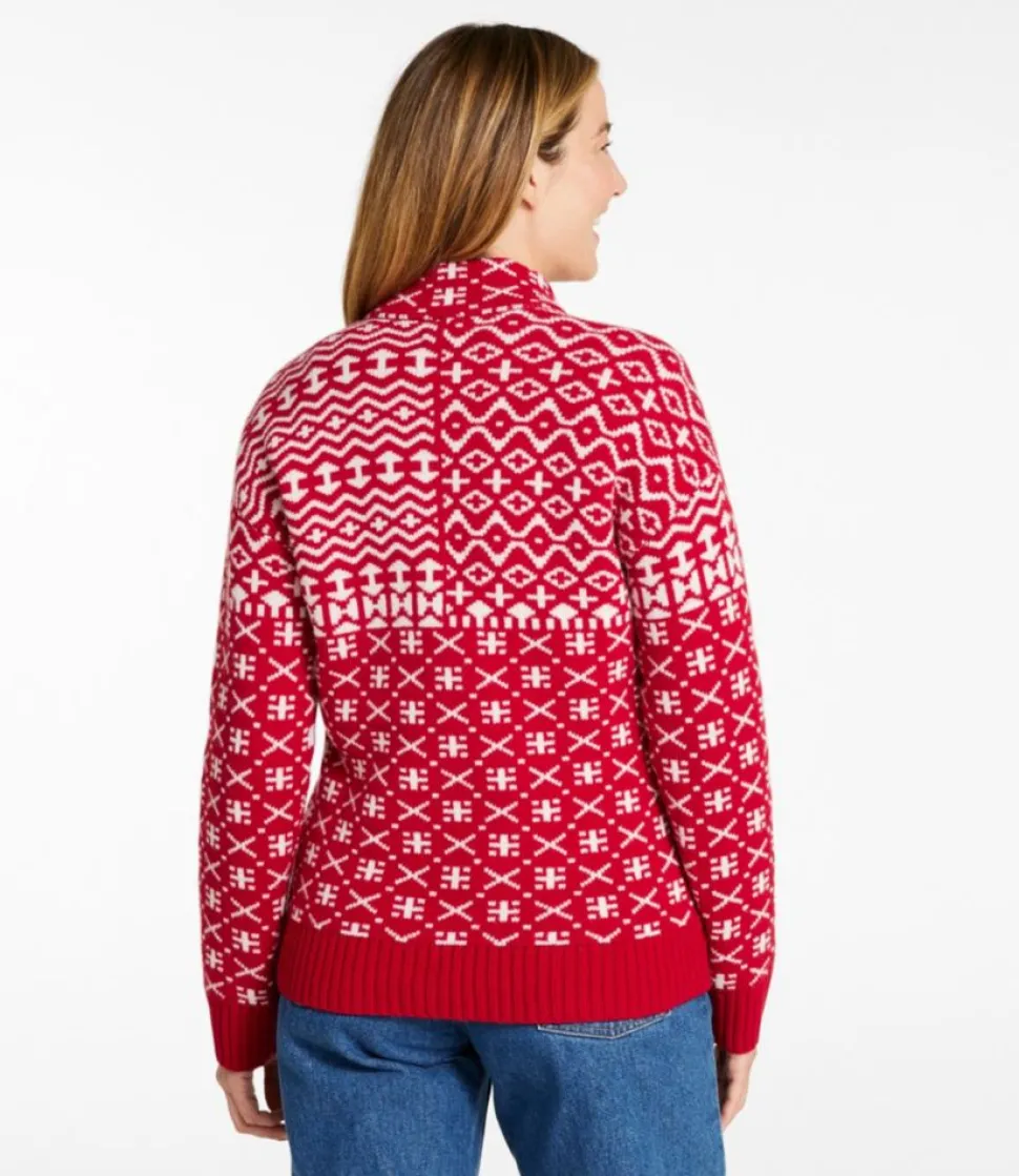 Hot L.L.Bean "Women's Signature Kingfield Merino Wool Sweater, Fair Isle"