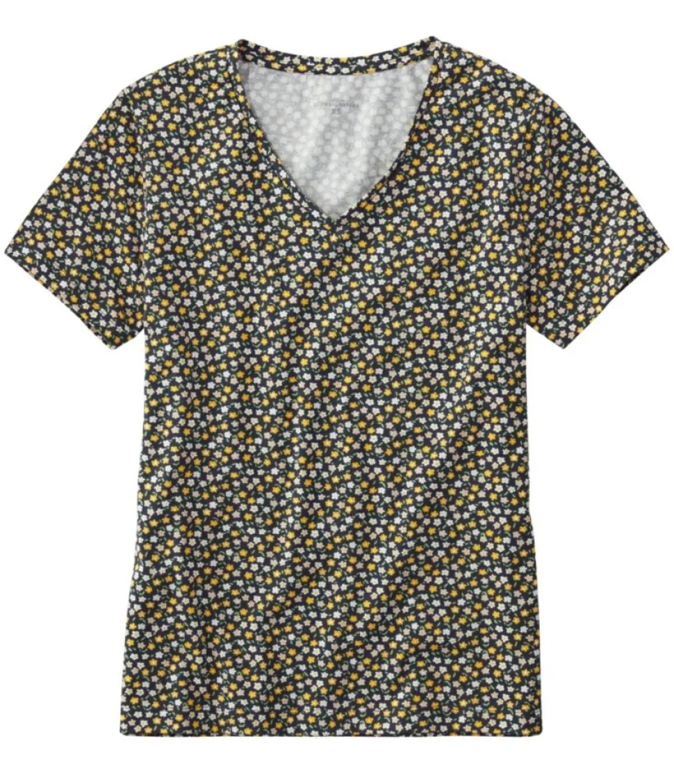 Clearance L.L.Bean "Women's Signature Rangeley Cotton Tee, V-Neck"