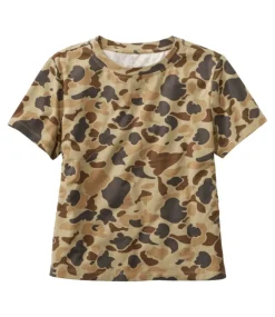 Fashion L.L.Bean "Women's Signature Rangeley Cotton Tee, Boxy" PaleOliveCamo