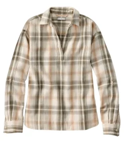 Discount L.L.Bean "Women's Signature Relaxed Hemp-Blend Popover Shirt"