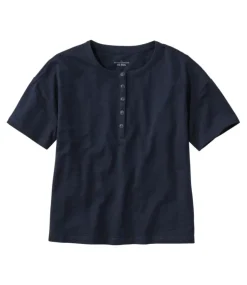 Cheap L.L.Bean "Women's Signature Slub Tee, Short-Sleeve Henley"