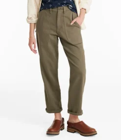 New L.L.Bean "Women's Signature Washed Cotton Barrel Pants, High-Rise Tapered Leg"