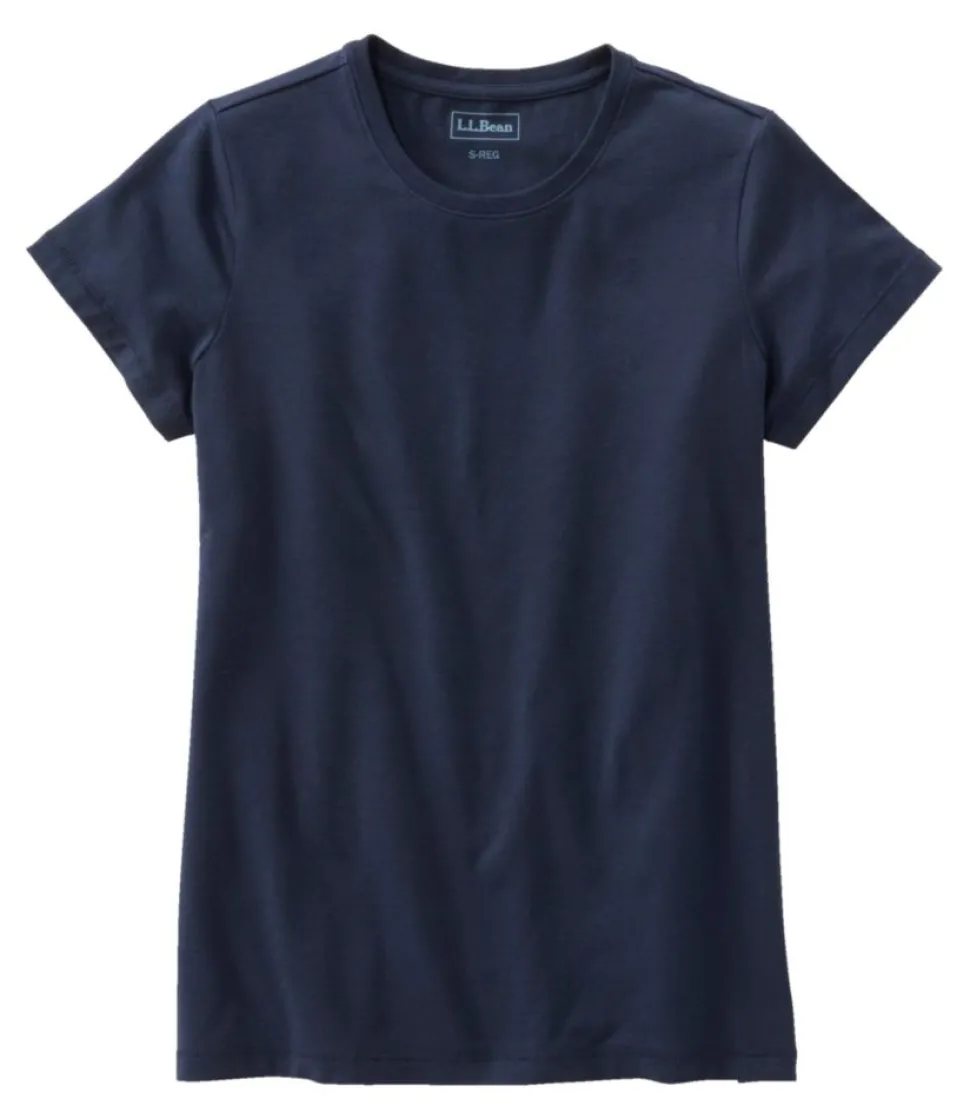 Fashion L.L.Bean "Women's Soft Stretch Supima Tee, Crewneck Short-Sleeve"