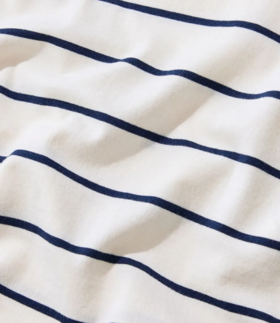 Shop L.L.Bean "Women's Soft Stretch Supima Tee, Scoopneck Short-Sleeve Stripe" Sailcloth/ClassicNavy