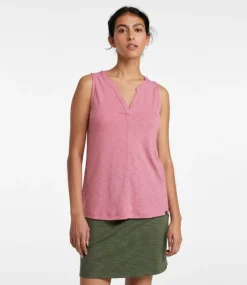 Best L.L.Bean "Women's Streamside Tank, Splitneck" DarkPeriwinkle