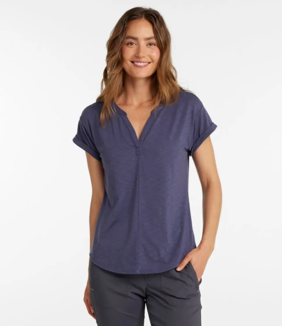 Shop L.L.Bean "Women's Streamside Tee, Short-Sleeve Splitneck"