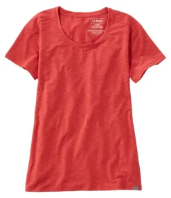 Cheap L.L.Bean "Women's Streamside Tee, Short-Sleeve Open Crewneck" DeepCoral