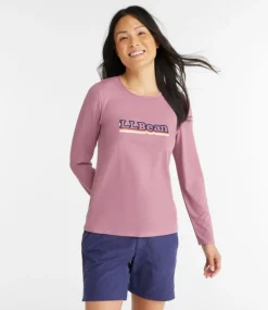 Best Sale L.L.Bean "Women's SunSmart® UPF 50+ Sun Shirt, Graphic" IrisMauveLogo
