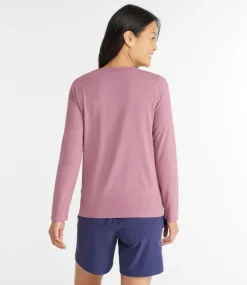 Best Sale L.L.Bean "Women's SunSmart® UPF 50+ Sun Shirt, Graphic" IrisMauveLogo