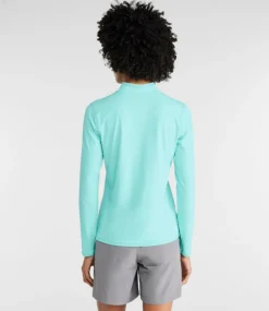 Fashion L.L.Bean "Women's SunSmart® UPF 50+ Sun Shirt, Quarter-Zip" Cobalt