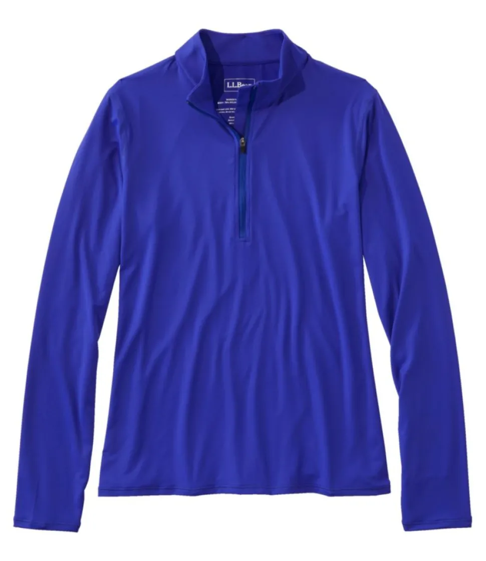Fashion L.L.Bean "Women's SunSmart® UPF 50+ Sun Shirt, Quarter-Zip" Cobalt