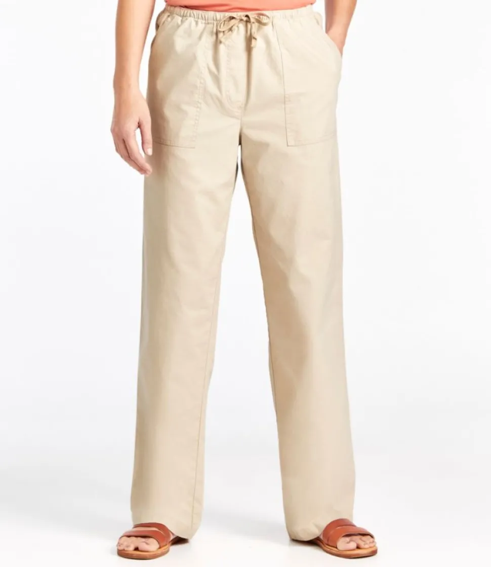 Fashion L.L.Bean "Women's Sunwashed Canvas Pants, High-Rise Straight-Leg"