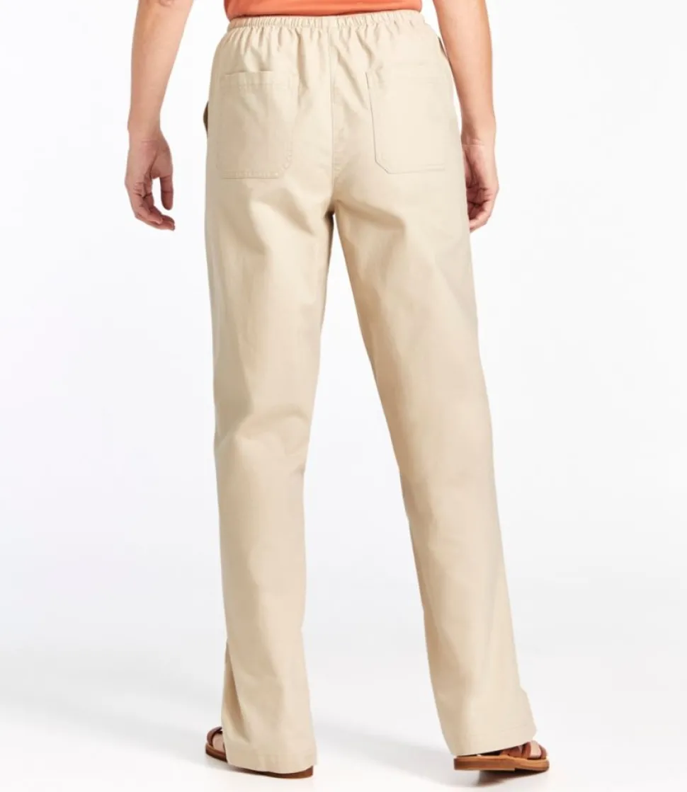 Fashion L.L.Bean "Women's Sunwashed Canvas Pants, High-Rise Straight-Leg"