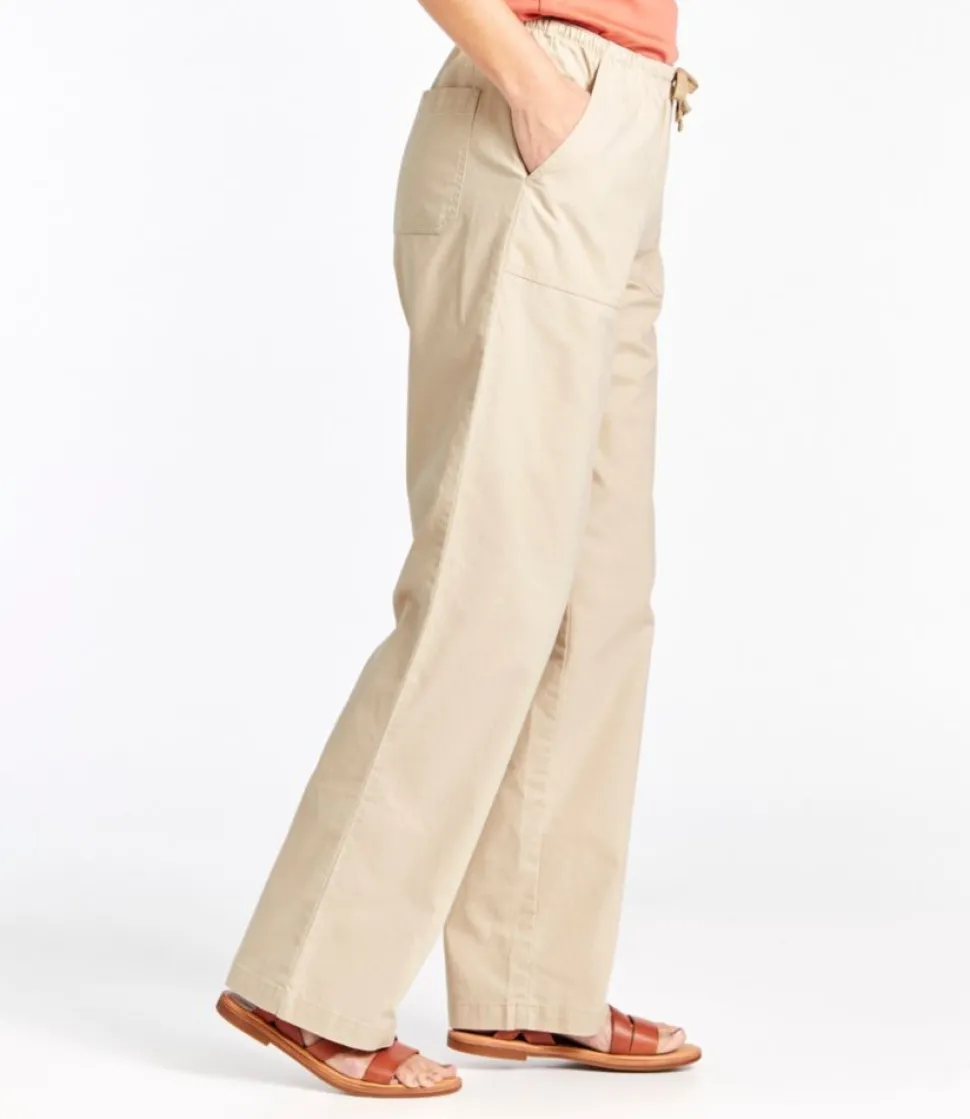 Fashion L.L.Bean "Women's Sunwashed Canvas Pants, High-Rise Straight-Leg"