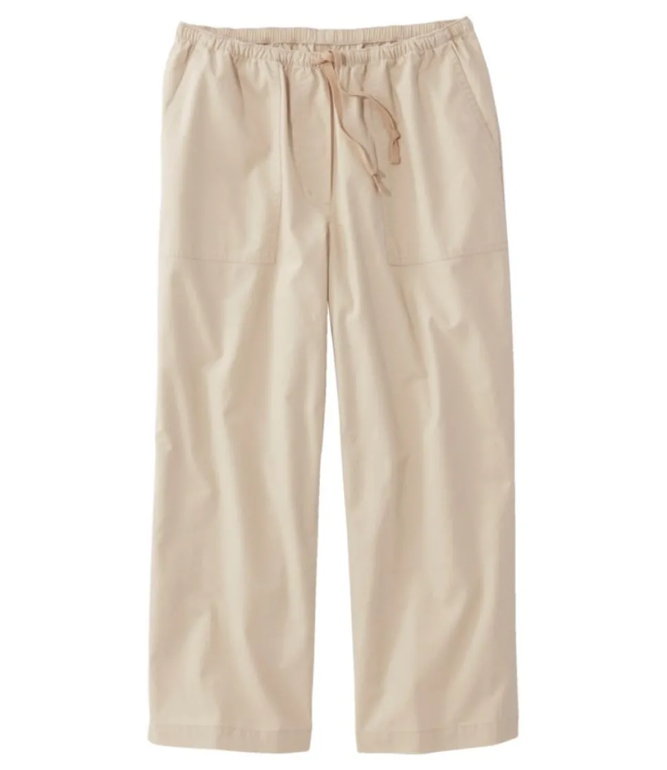 Discount L.L.Bean "Women's Sunwashed Canvas Pants, Straight-Leg Crop"