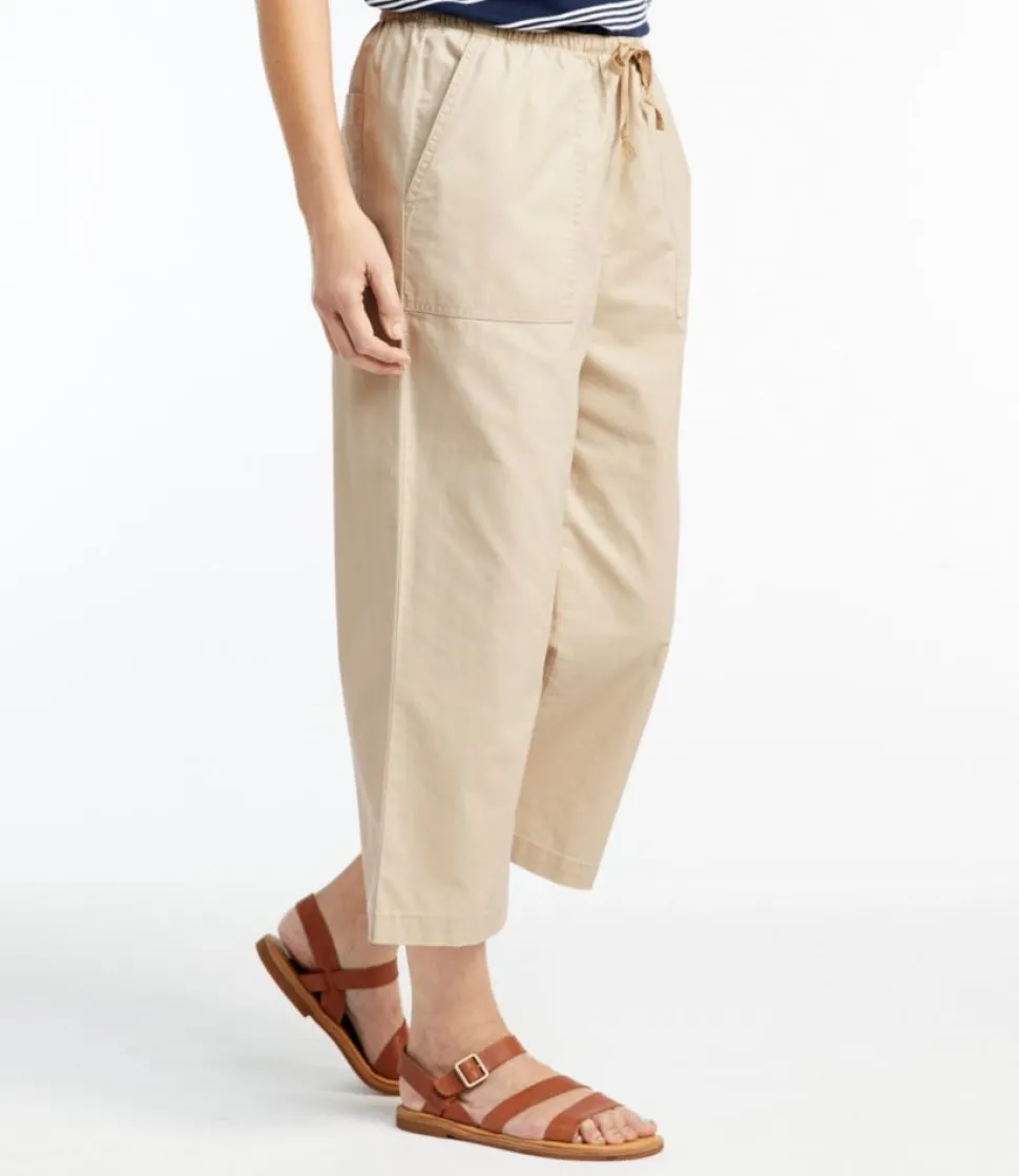 Discount L.L.Bean "Women's Sunwashed Canvas Pants, Straight-Leg Crop"