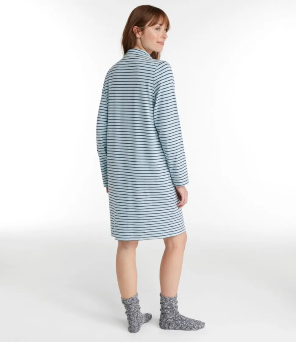Best L.L.Bean "Women's Super-Soft Shrink-Free Button-Front Nightgown, Stripe"