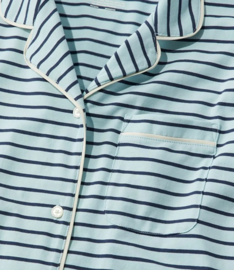 Best L.L.Bean "Women's Super-Soft Shrink-Free Button-Front Nightgown, Stripe"