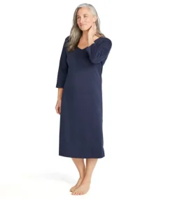 Hot L.L.Bean "Women's Supima Cotton Nightgown, V-Neck Three-Quarter-Sleeve"