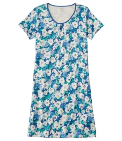 Cheap L.L.Bean "Women's Supima Nightgown, Short-Sleeve Floral"