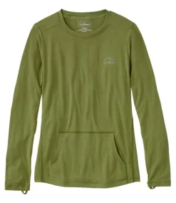 Fashion L.L.Bean "Women's Tropicwear Comfort Crew, Long-Sleeve"