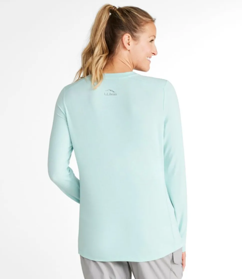 Fashion L.L.Bean "Women's Tropicwear Comfort Crew, Long-Sleeve"