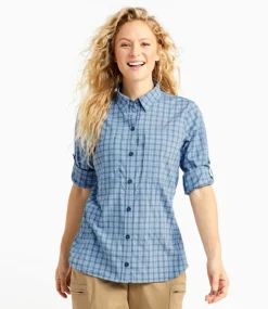 Best L.L.Bean "Women's Tropicwear Pro Stretch Shirt, Long-Sleeve Plaid"