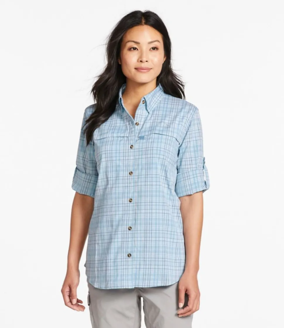 New L.L.Bean "Women's Tropicwear Shirt, Plaid Long-Sleeve"