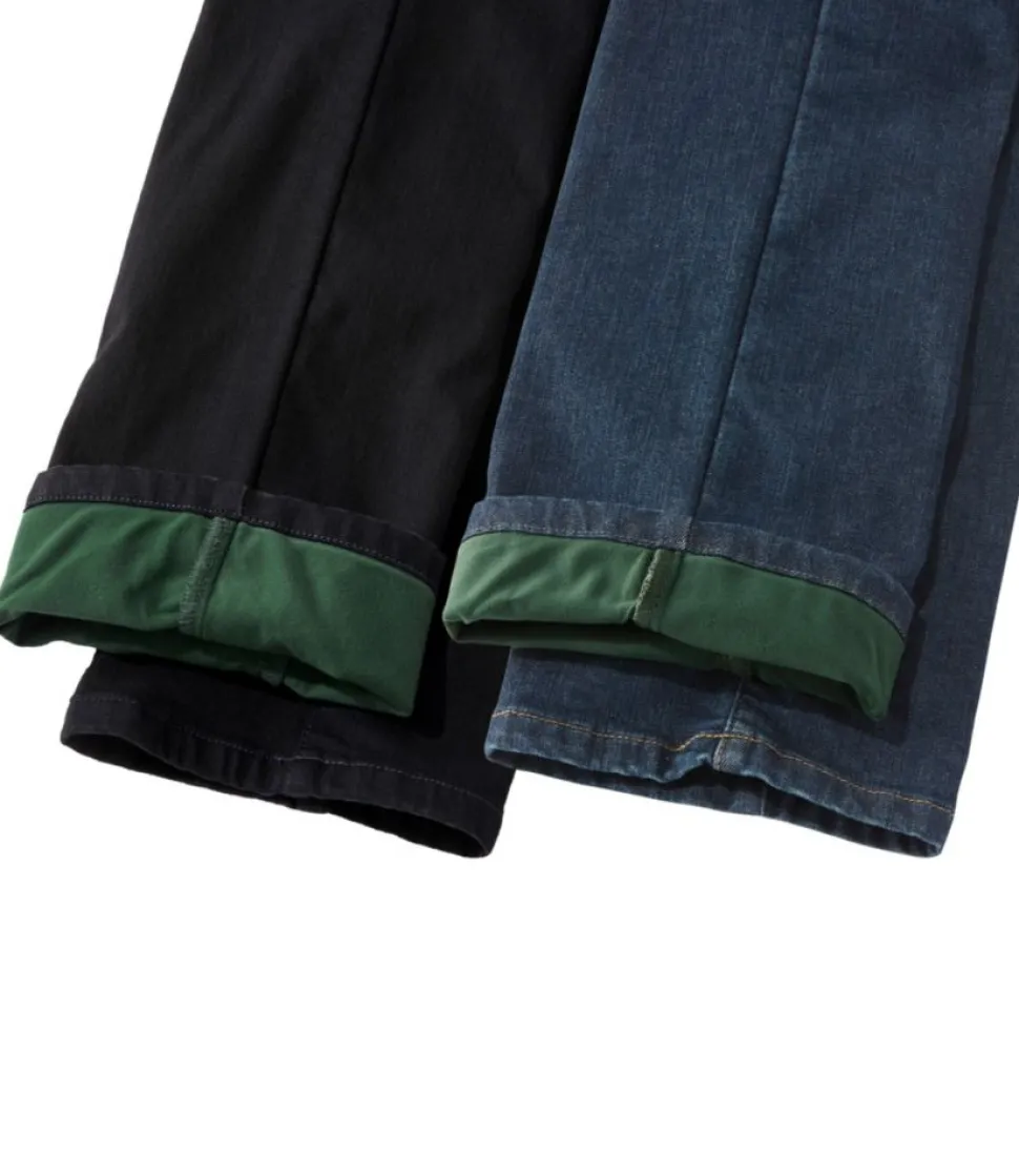 Best L.L.Bean "Women's True Shape Jeans, High-Rise Straight-Leg Fleece-Lined"