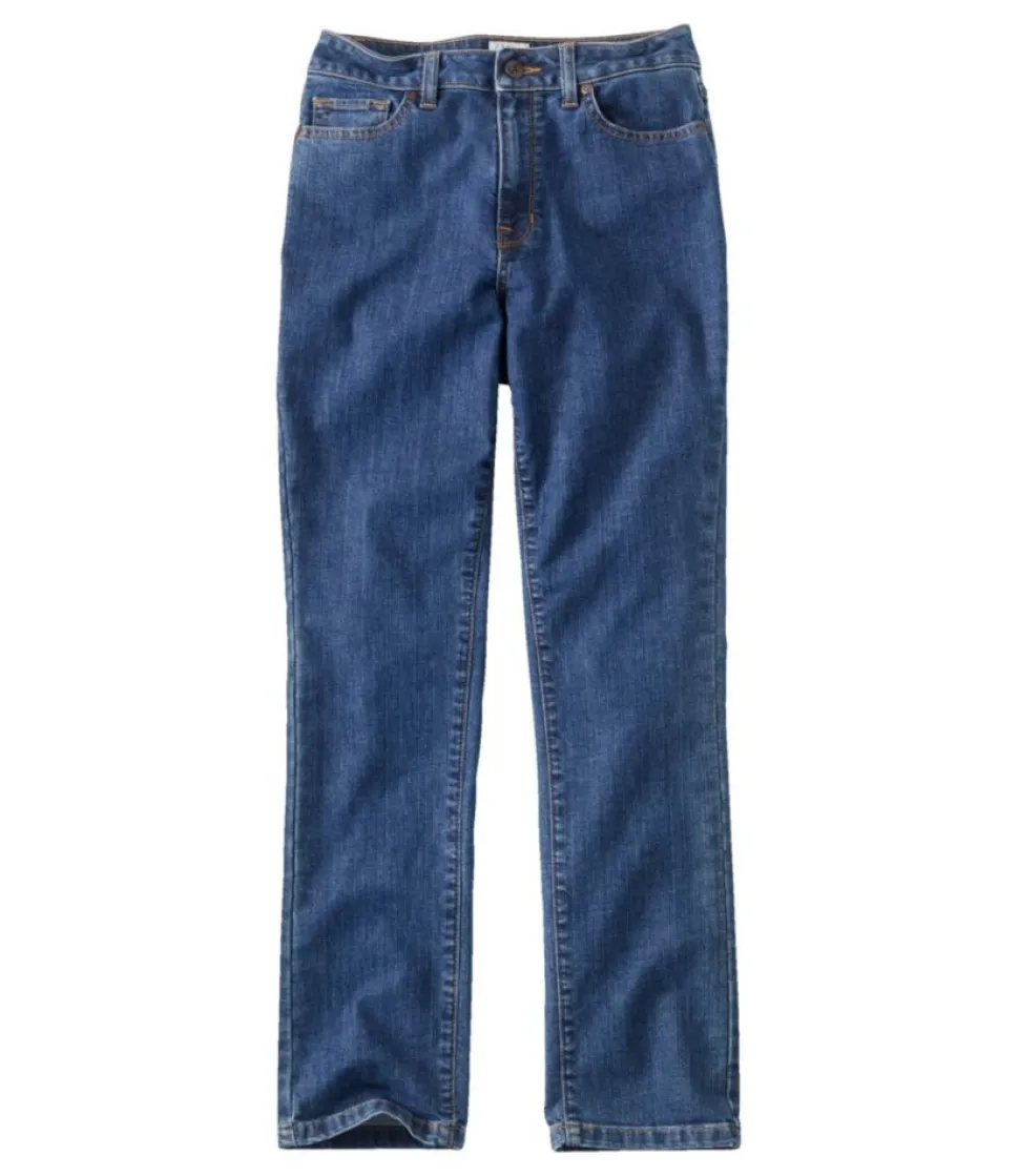 Fashion L.L.Bean "Women's True Shape Jeans, High-Rise Slim-Leg Ankle" Stonewashed