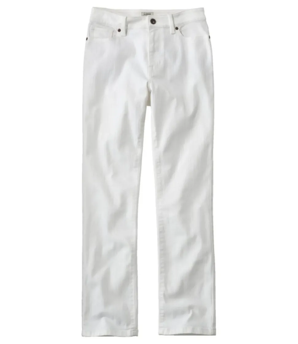 Sale L.L.Bean "Women's True Shape Jeans, High-Rise Slim-Leg Ankle Colors" LightAlmond