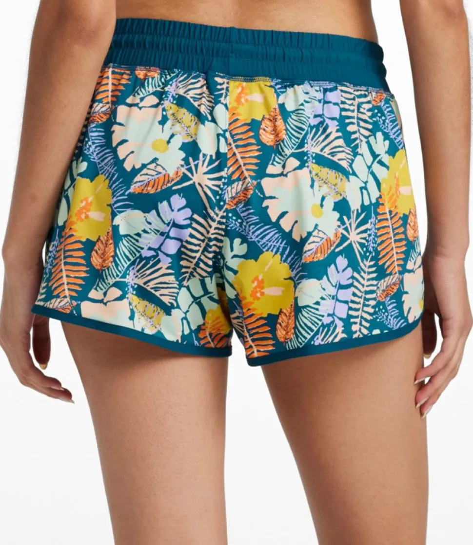 Fashion L.L.Bean "Women's UPF 50+ Knit Shorts, Print" DeepwaterBlueMultiFern