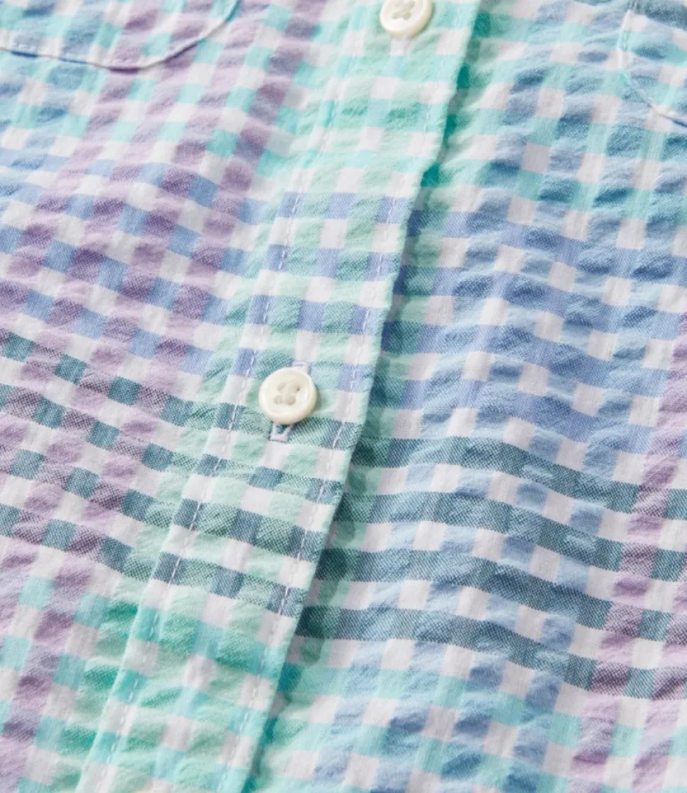 Hot L.L.Bean "Women's Vacationland Seersucker Shirt, Long-Sleeve Plaid"