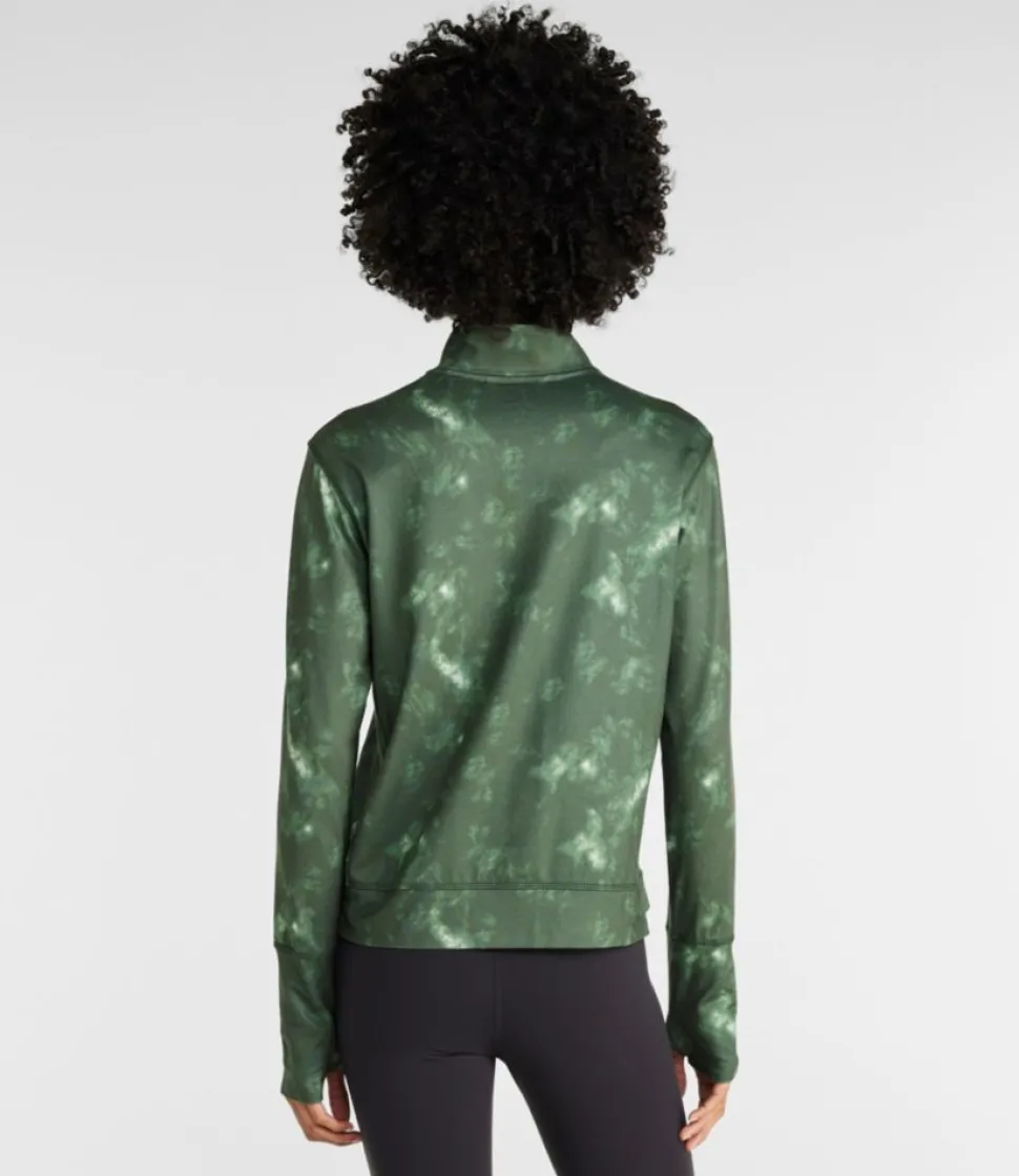 Cheap L.L.Bean "Women's VentureSoft Pullover, Quarter-Zip Print" SeaGreenCamo