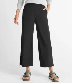Online L.L.Bean "Women's VentureStretch Pants, Wide-Leg Crop" MidnightBlack