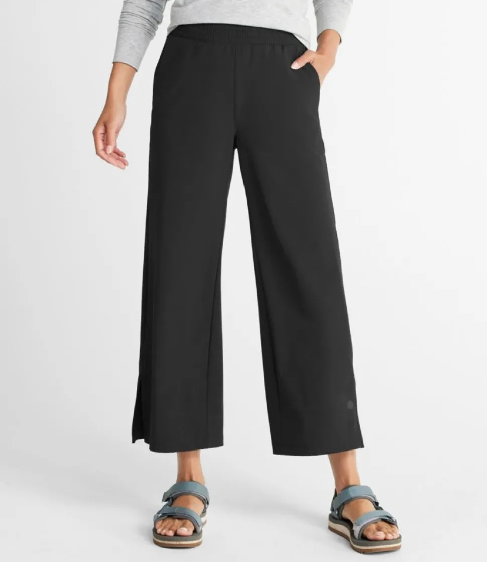 Online L.L.Bean "Women's VentureStretch Pants, Wide-Leg Crop" MidnightBlack
