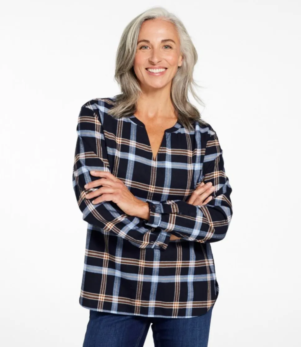 Fashion L.L.Bean "Women's Whisperweight Flannel Popover Shirt"