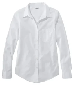 Best L.L.Bean "Women's Wrinkle-Free Pinpoint Oxford Shirt, Long-Sleeve Relaxed Fit" White