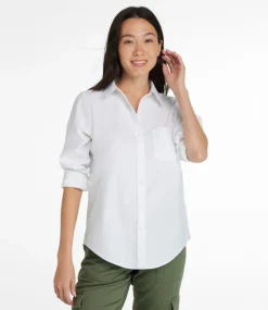 Best L.L.Bean "Women's Wrinkle-Free Pinpoint Oxford Shirt, Long-Sleeve Relaxed Fit" White
